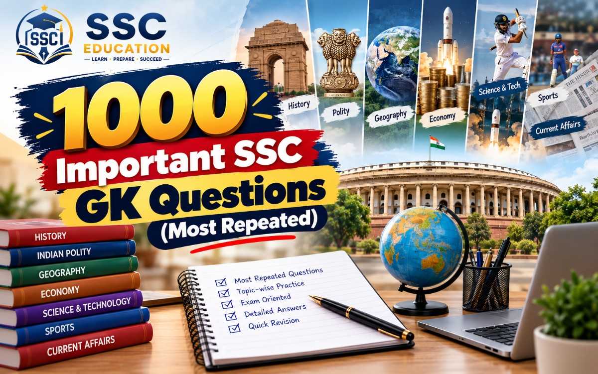 1000 Important SSC GK Questions (Most Repeated)