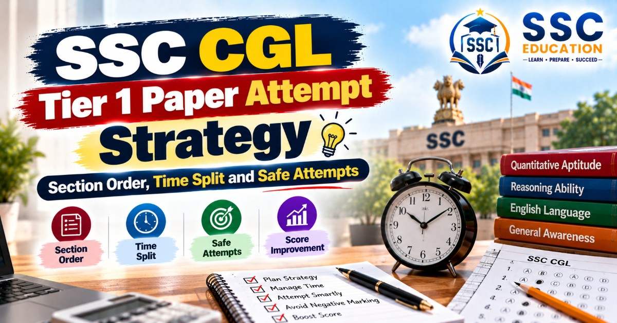 SSC CGL Tier 1 Paper Attempt Strategy: Section Order, Time Split and Safe Attempts