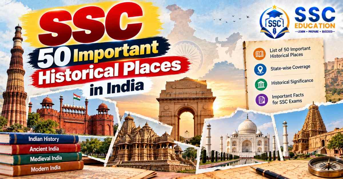 50 Important Historical Places in India (Practice Questions for SSC)