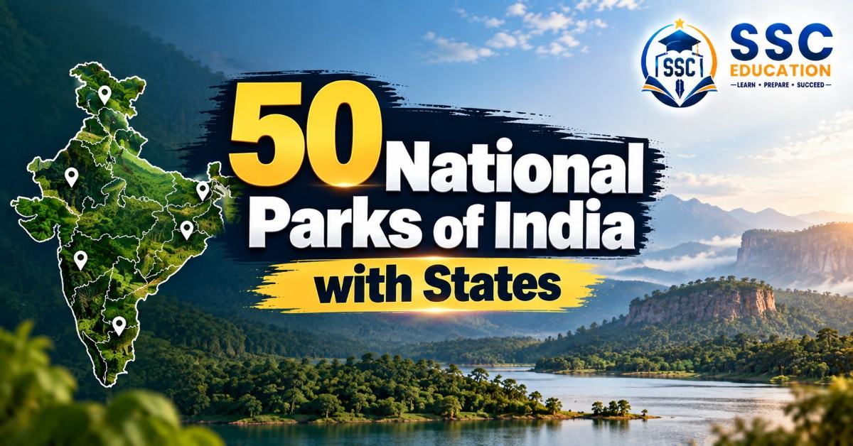 50 National Parks of India with States – SSC Practice Set