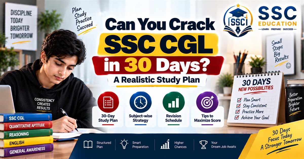 Can You Crack SSC CGL in 30 Days? A Realistic Study Plan