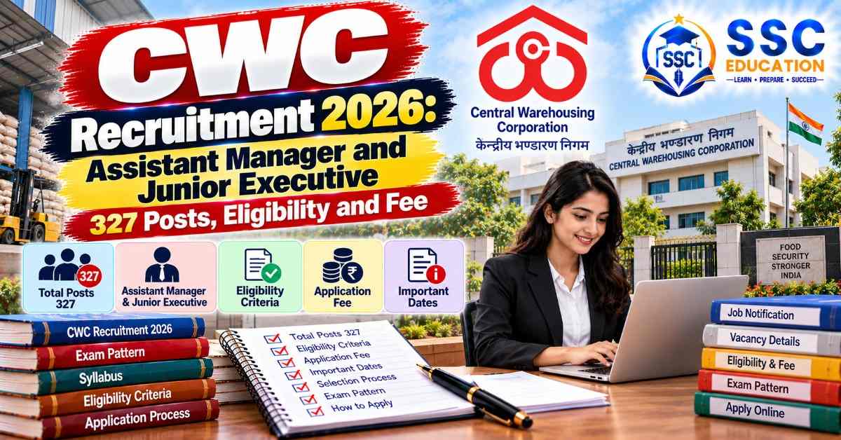 CWC Recruitment 2026: Assistant Manager and Junior Executive, 327 Posts, Eligibility and Fee