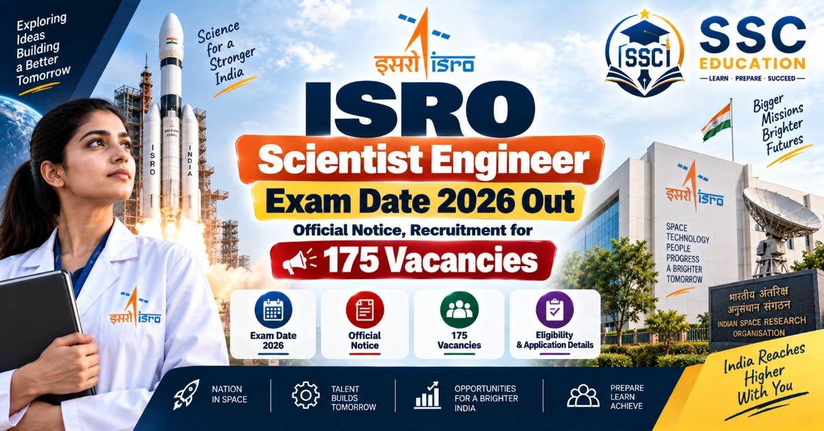 ISRO Scientist Engineer Exam Date 2026 Out, Official Notice, Recruitment for 175 Vacancies