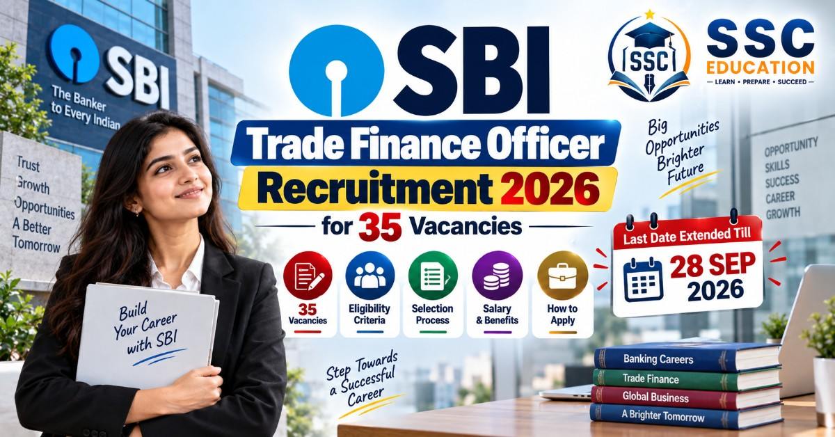 SBI Trade Finance Officer Recruitment 2026 for 35 Vacancies, Last Date Extended Till 28 Sep