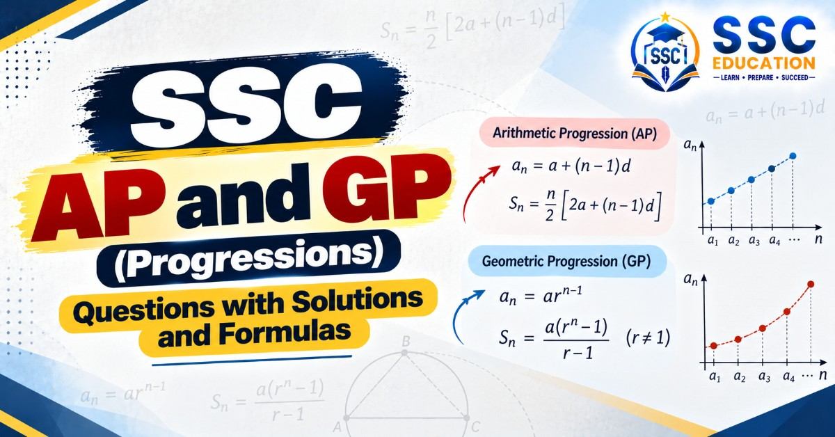 SSC AP and GP (Progressions) Questions with Solutions and Formulas
