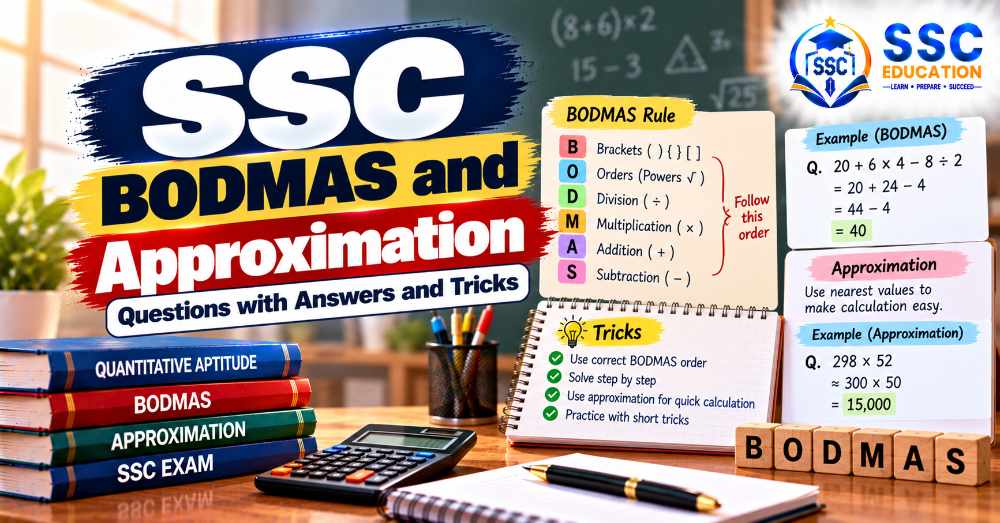 SSC BODMAS and Approximation Questions with Answers and Tricks