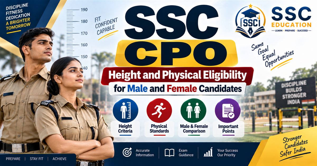 SSC CPO Height and Physical Eligibility for Male and Female Candidates