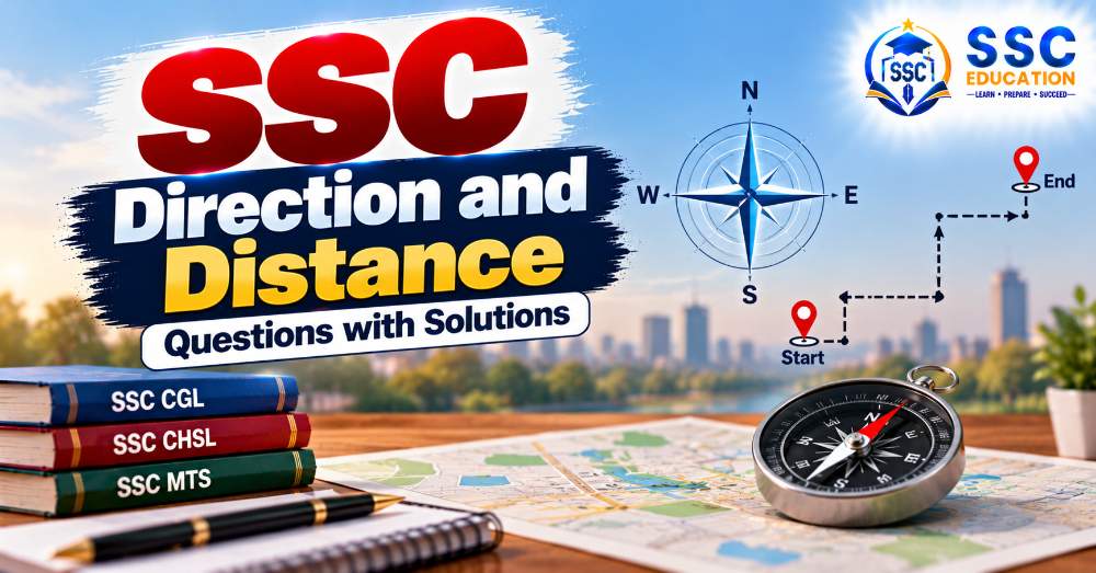 SSC Direction and Distance Questions with Solutions