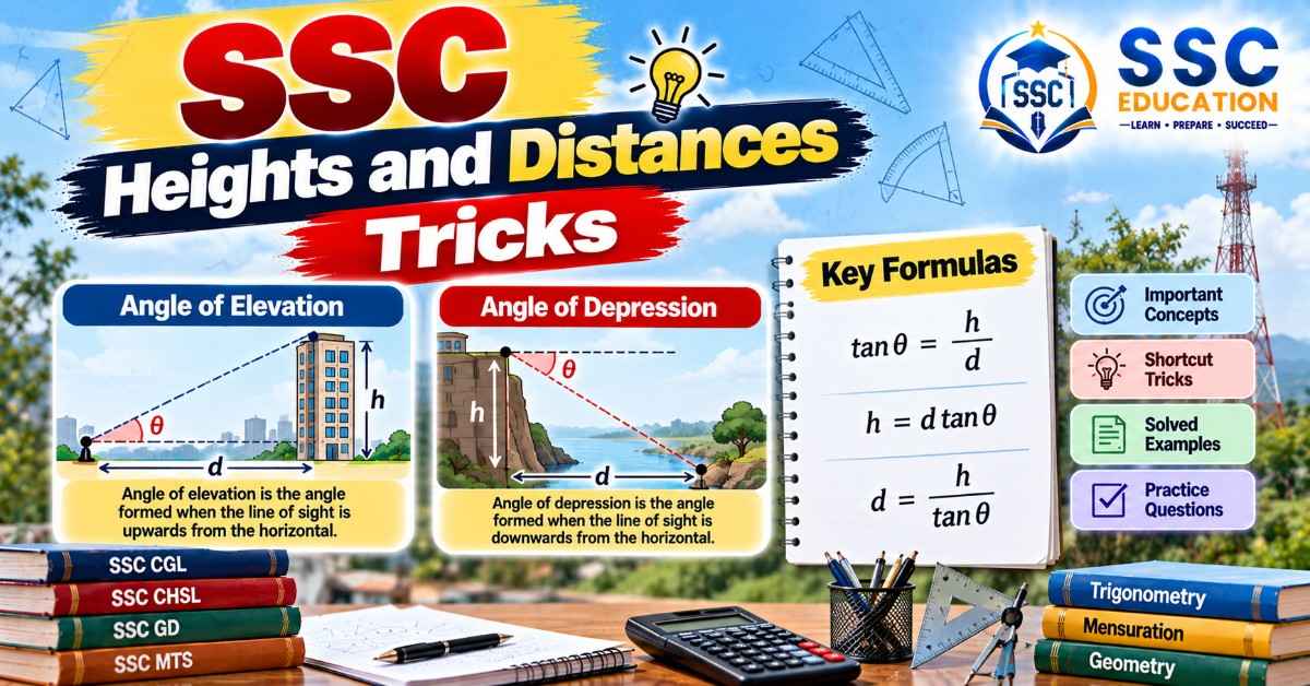 SSC Heights and Distances Questions with Solutions and Tricks