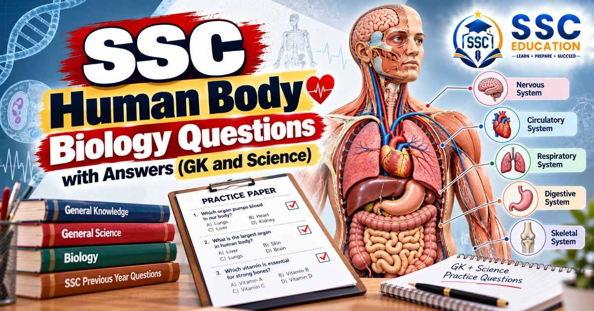 SSC Human Body Biology Questions with Answers (GK and Science)