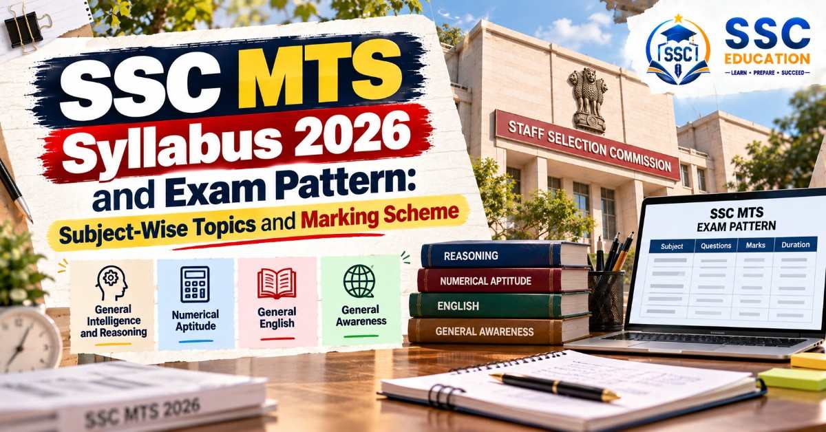 SSC MTS Syllabus 2026 and Exam Pattern: Subject-Wise Topics and Marking Scheme
