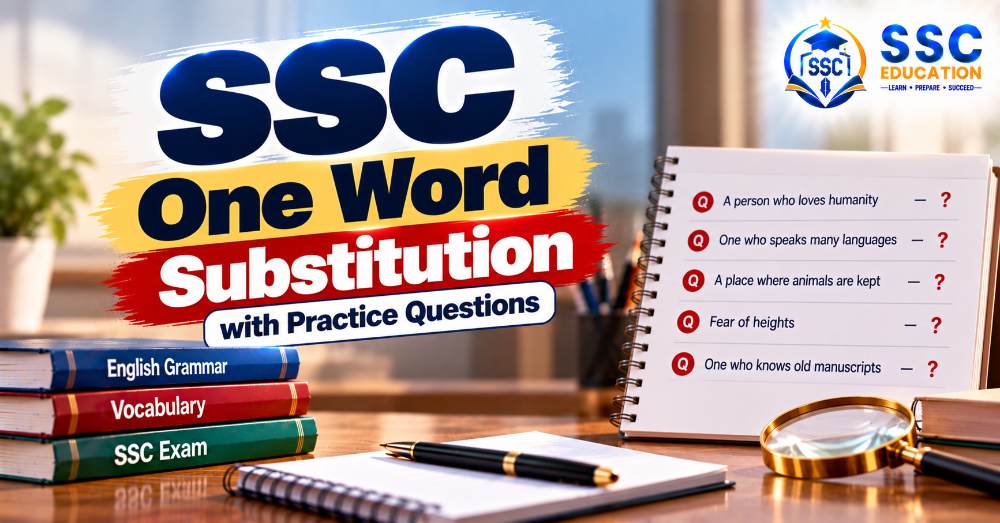 SSC One Word Substitution with Practice Questions