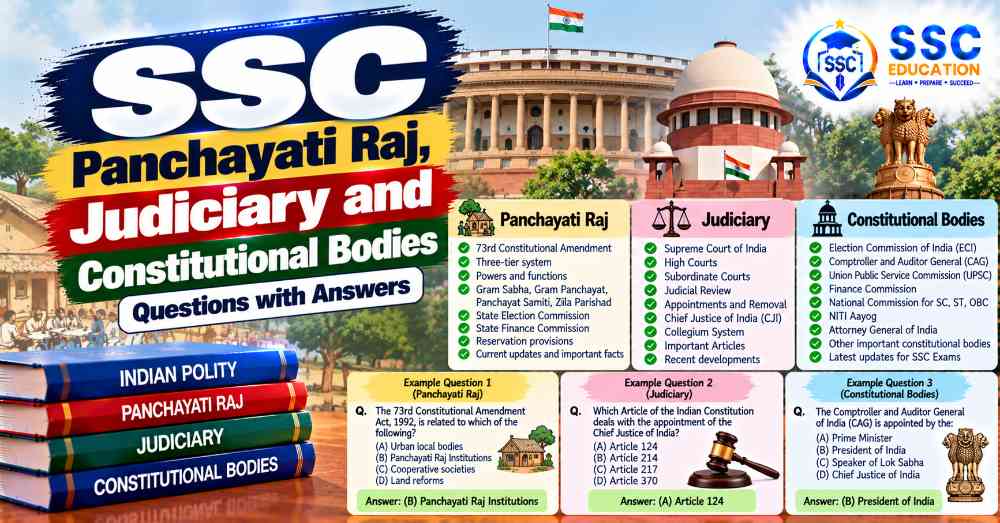 SSC Panchayati Raj, Judiciary and Constitutional Bodies Questions with Answers