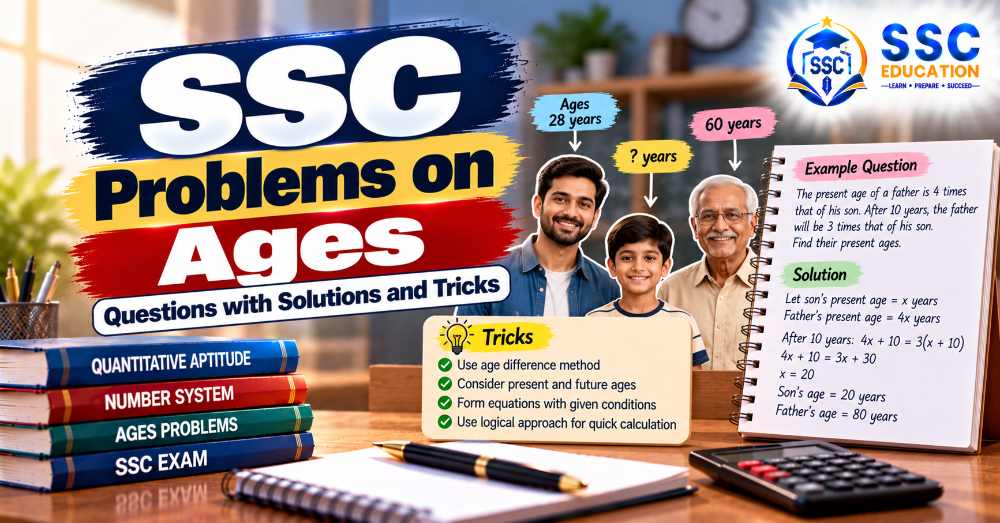 SSC Problems on Ages Questions with Solutions and Tricks
