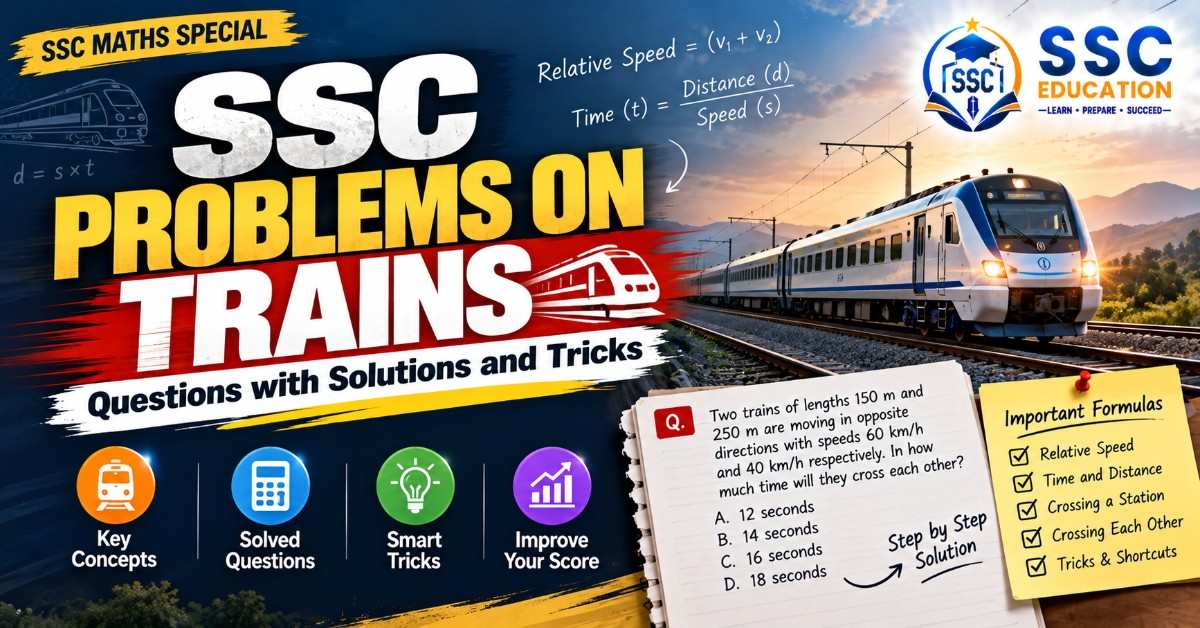 SSC Problems on Trains Questions with Solutions and Tricks