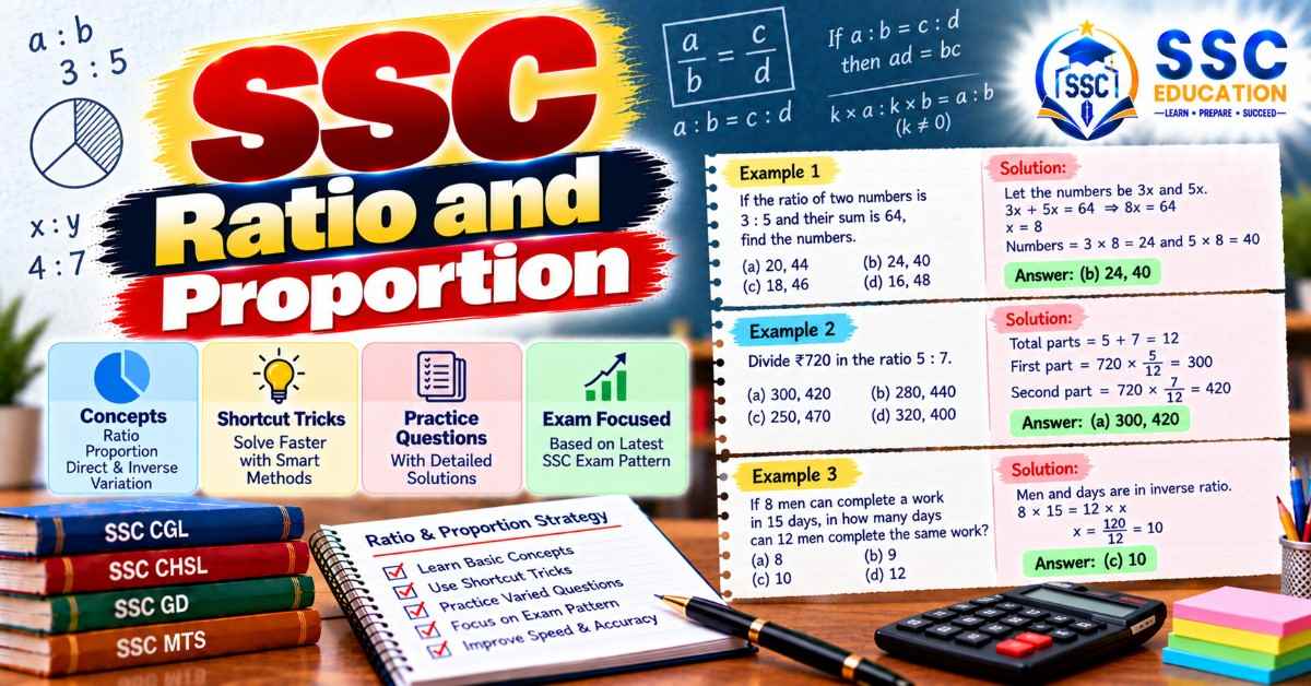SSC Ratio and Proportion Questions with Answers