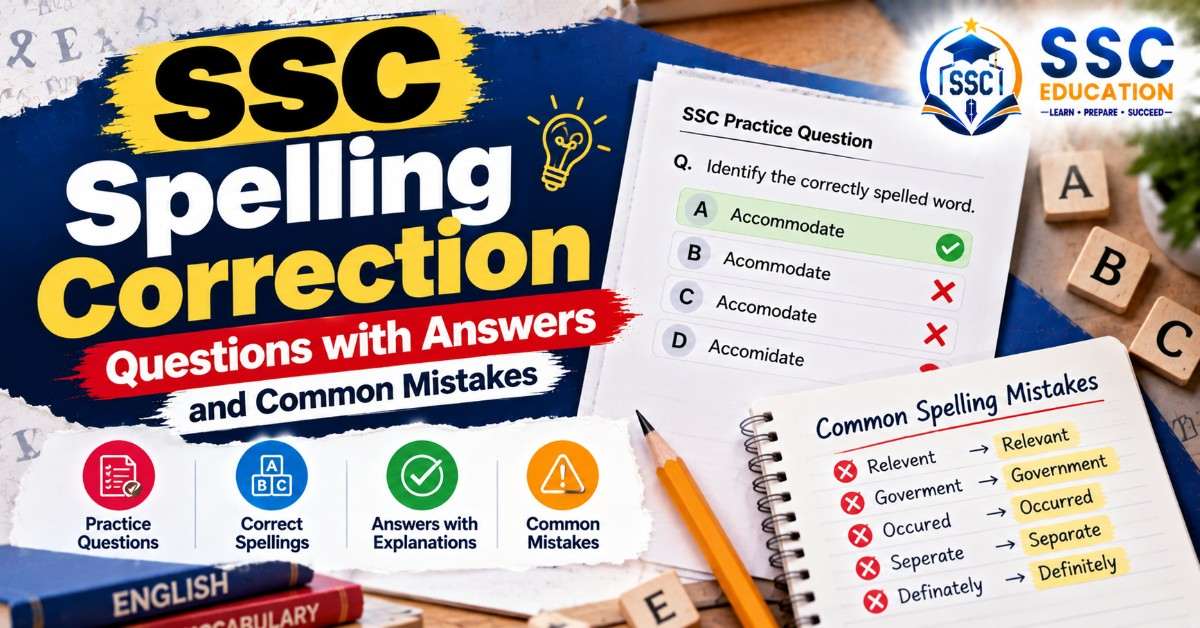 SSC Spelling Correction Questions with Answers and Common Mistakes