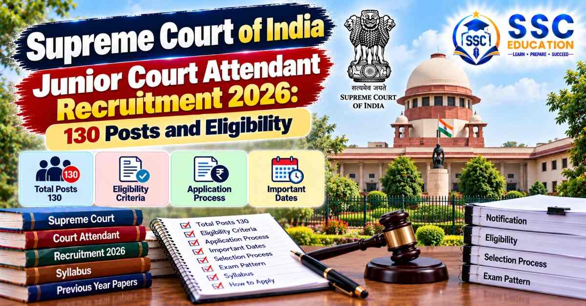 Supreme Court of India Junior Court Attendant Recruitment 2026: 130 Posts and Eligibility