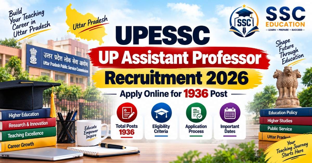 Uttar Pradesh UPESSC UP Assistant Professor Recruitment 2026: Apply Online for 1936 Post